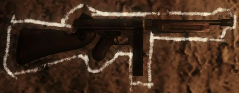 Thompson on its chalk outline, Call of Duty Black Ops Zombies