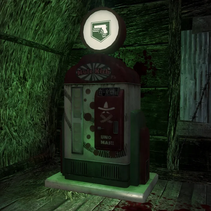 The Mule Kick machine in the spawn room, Shi No Numa, Call of Duty Black Ops Zombies