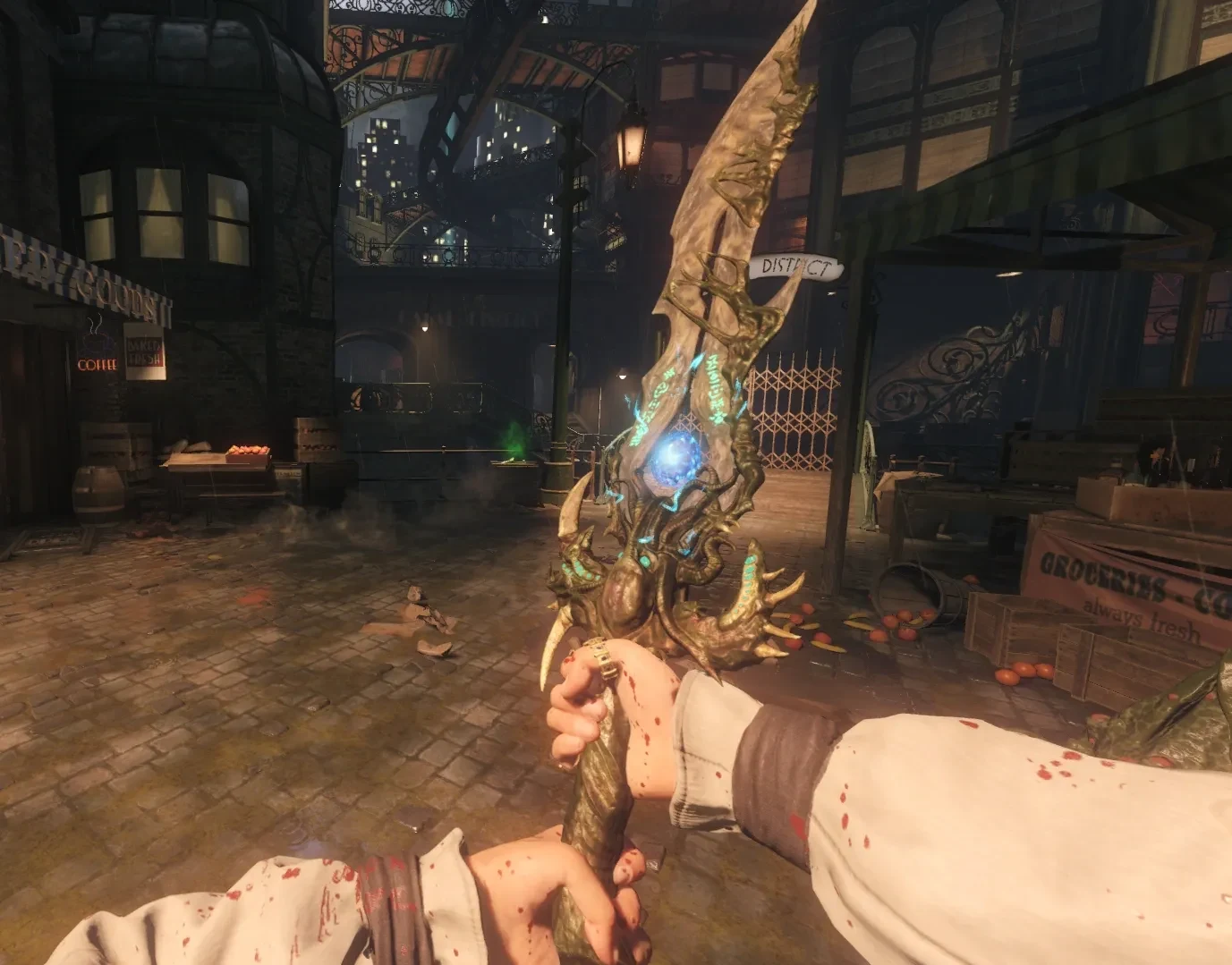 An Apothicon Sword in first-person view, Shadows of Evil, Call of Duty Black Ops III Zombies