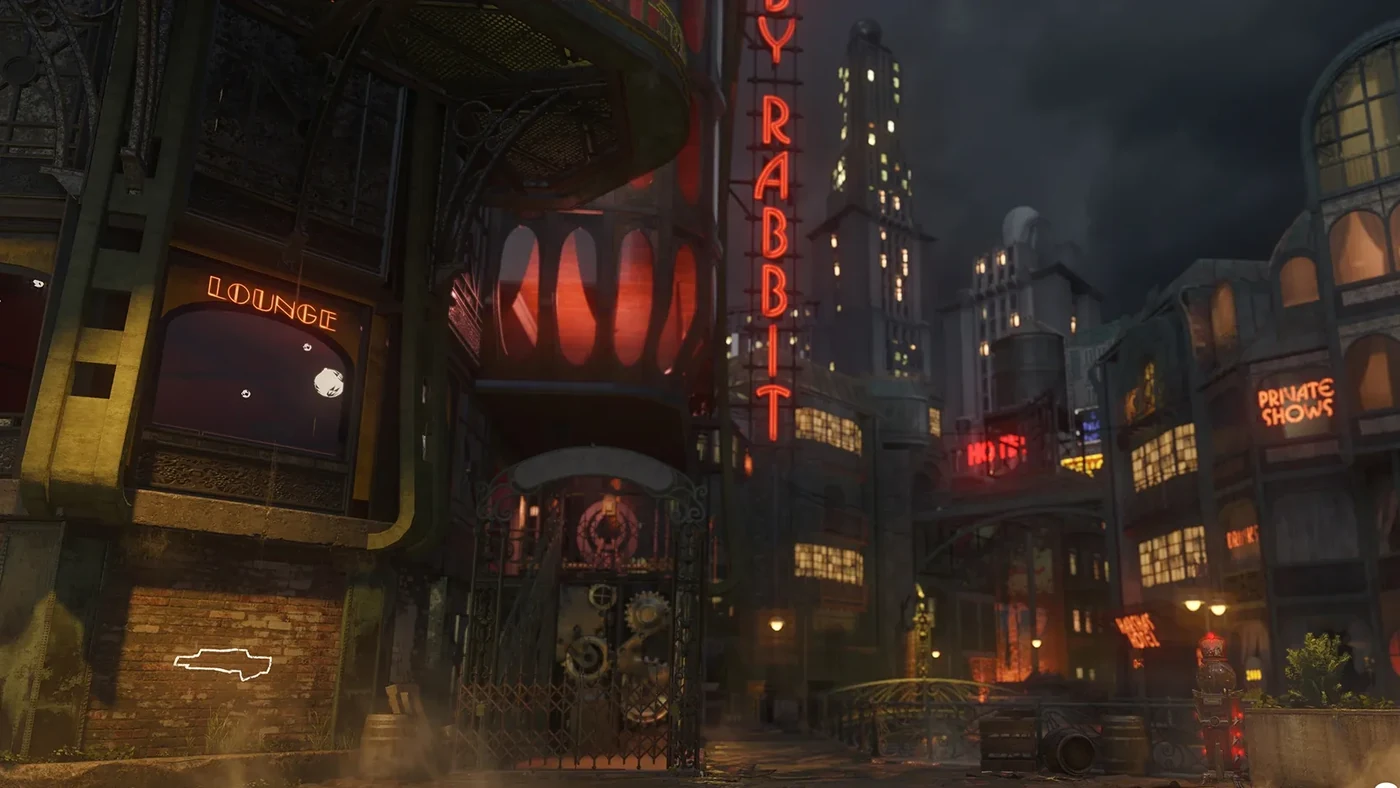 The Ruby Rabbit nightclub in the Canal District, reveal image, Shadows of Evil, Call of Duty Black Ops III Zombies