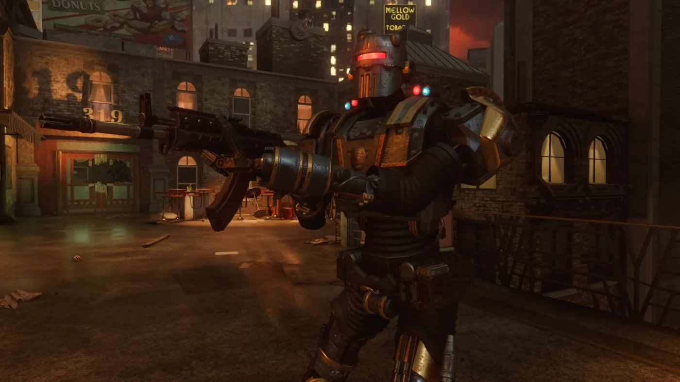 The Civil Protector robot with its KN-44, Shadows of Evil, Call of Duty Black Ops III Zombies