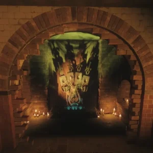 The statue holding the Apothicon Swords and eggs in the Underground, Shadows of Evil, Call of Duty Black Ops III Zombies