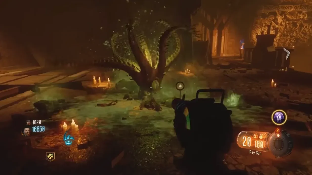 A Li'l Arnie grown on the ground among the zombies, Shadows of Evil, Call of Duty Black Ops III Zombies
