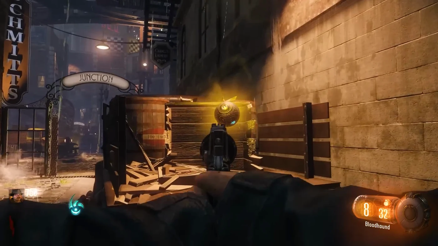The Summoning Key in its broken crate on the truck by the Junction gate, Shadows of Evil, Call of Duty Black Ops III Zombies