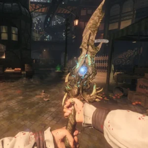 An Apothicon Sword in first-person view, Shadows of Evil, Call of Duty Black Ops III Zombies