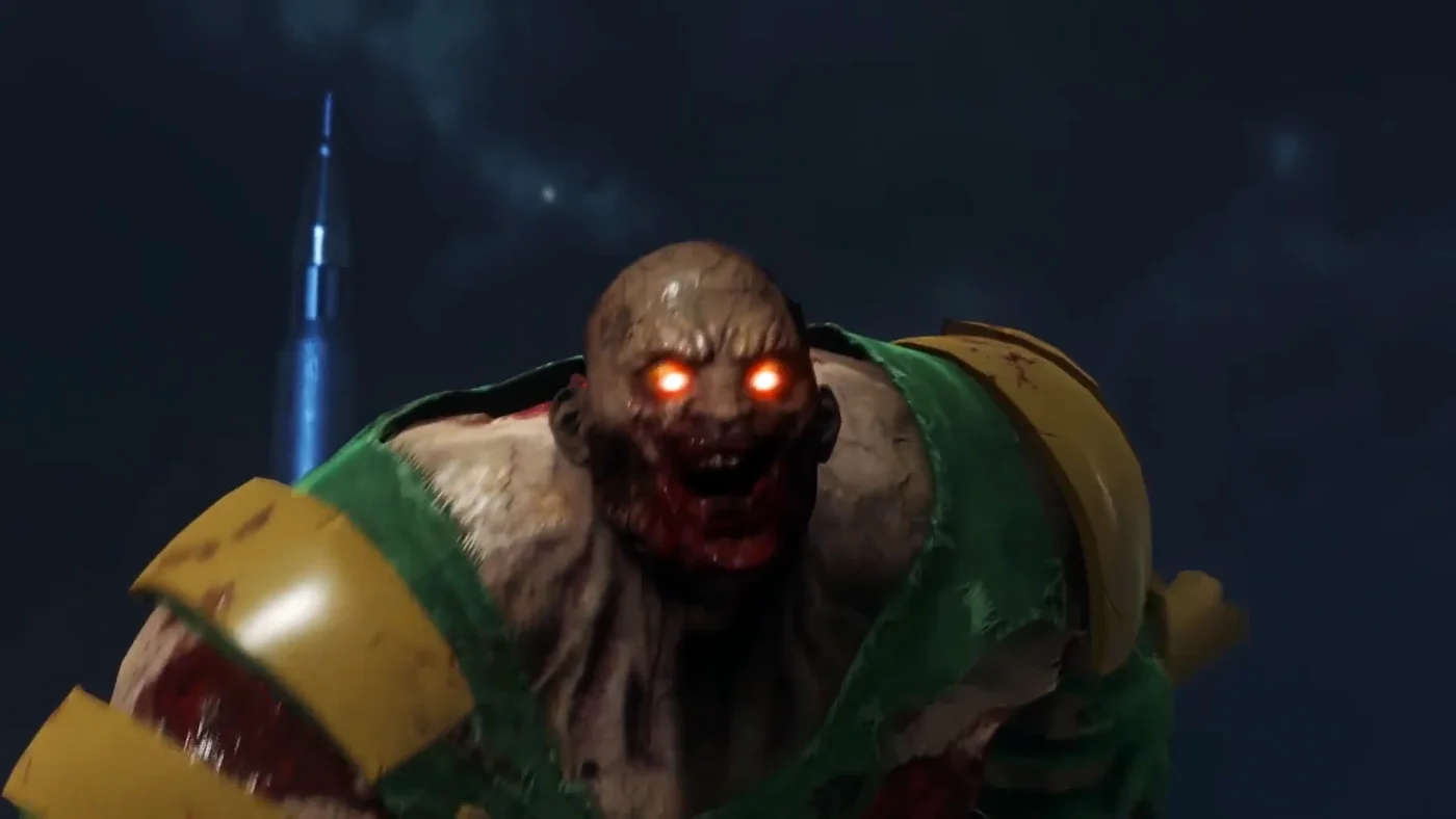 A Brute without its alien helmet, its rotten face exposed, Spaceland, Call of Duty Infinite Warfare Zombies