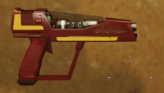 The Head Cutter, a red and yellow ray gun, model render, Spaceland, Call of Duty Infinite Warfare Zombies