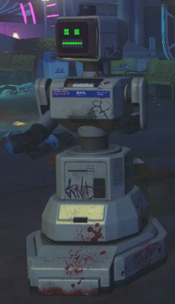N31L, the robot of Spaceland, with its screen face, Spaceland, Call of Duty Infinite Warfare Zombies