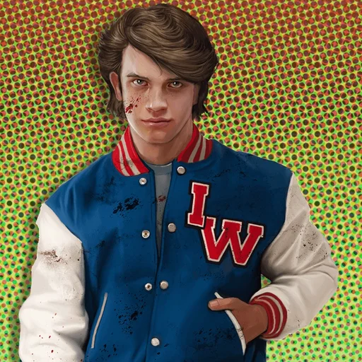 A.J. Jordaniels as the jock in his letterman jacket, Spaceland character art, Spaceland, Call of Duty Infinite Warfare Zombies