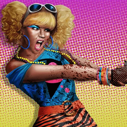 Sally Simpson as the valley girl with her space buns, Spaceland character art, Spaceland, Call of Duty Infinite Warfare Zombies
