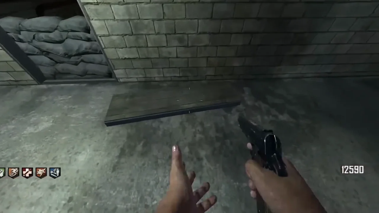 The wooden board of the NAV Table lying on the floor of the Tunnel by the sandbags in TranZit, Call of Duty Black Ops II Zombies