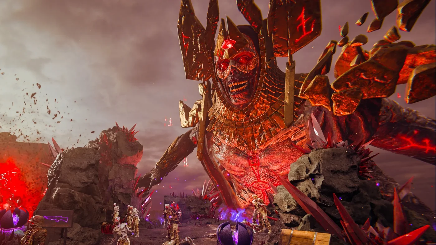 Kortifex as the giant Archon in the Dark Aether during the final battle, official promotional image, The Archon, Call of Duty Vanguard Zombies