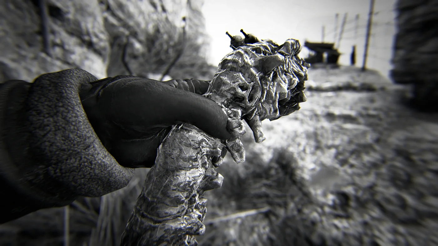A spine torn out of a zombie, held in hand, Always on Spine achievement art, The Darkest Shore, Call of Duty WWII Zombies