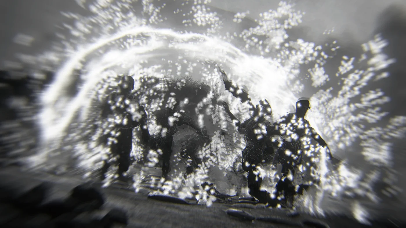 A blast of energy among zombies, Severe Pommeling achievement art, The Darkest Shore, Call of Duty WWII Zombies