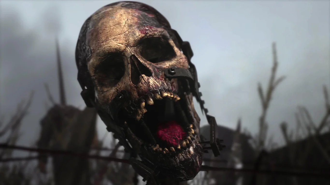 The head of a Pest in close-up, official in-game view, The Darkest Shore, Call of Duty WWII Zombies