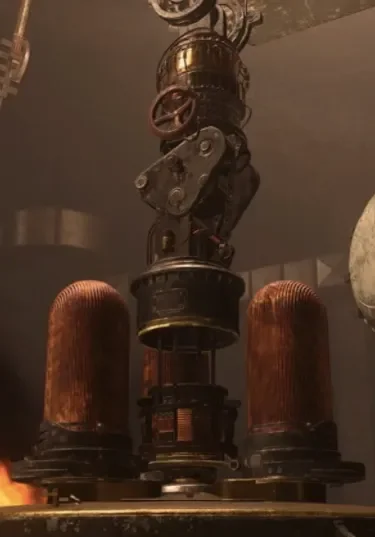 The Geistkraft Transfer Device, a metal pod between two copper tanks, The Final Reich, Call of Duty WWII Zombies