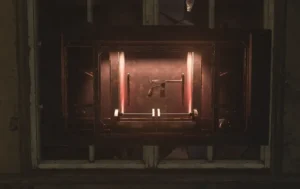 The weapon locker of the Machine Pistol, open and lit red from inside, The Final Reich, Call of Duty WWII Zombies