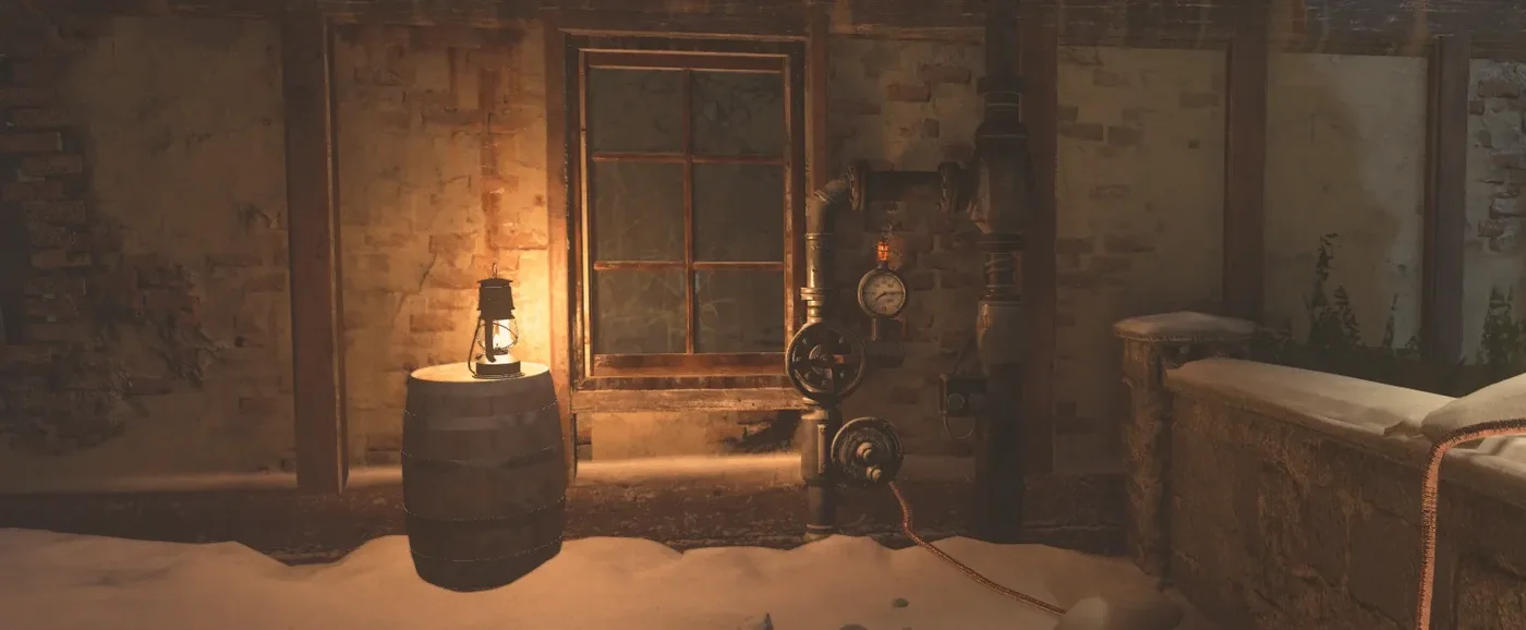 A gas valve on a wall of the Village Square, behind the Geistschild machine, The Final Reich, Call of Duty WWII Zombies