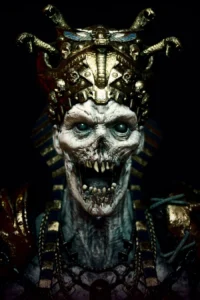 The God-King with his crown and his belt of skulls, official render, The Frozen Dawn, Call of Duty WWII Zombies