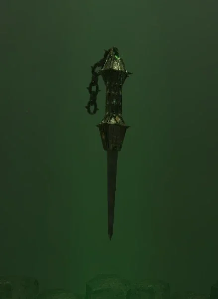 The Broken Flail floating in a green light, The Frozen Dawn, Call of Duty WWII Zombies