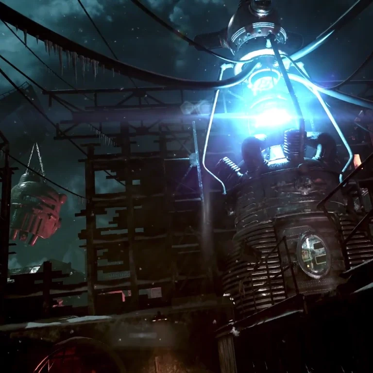 The mainframe of the starting courtyard under its blue glowing coil, The Giant, Call of Duty Black Ops III Zombies