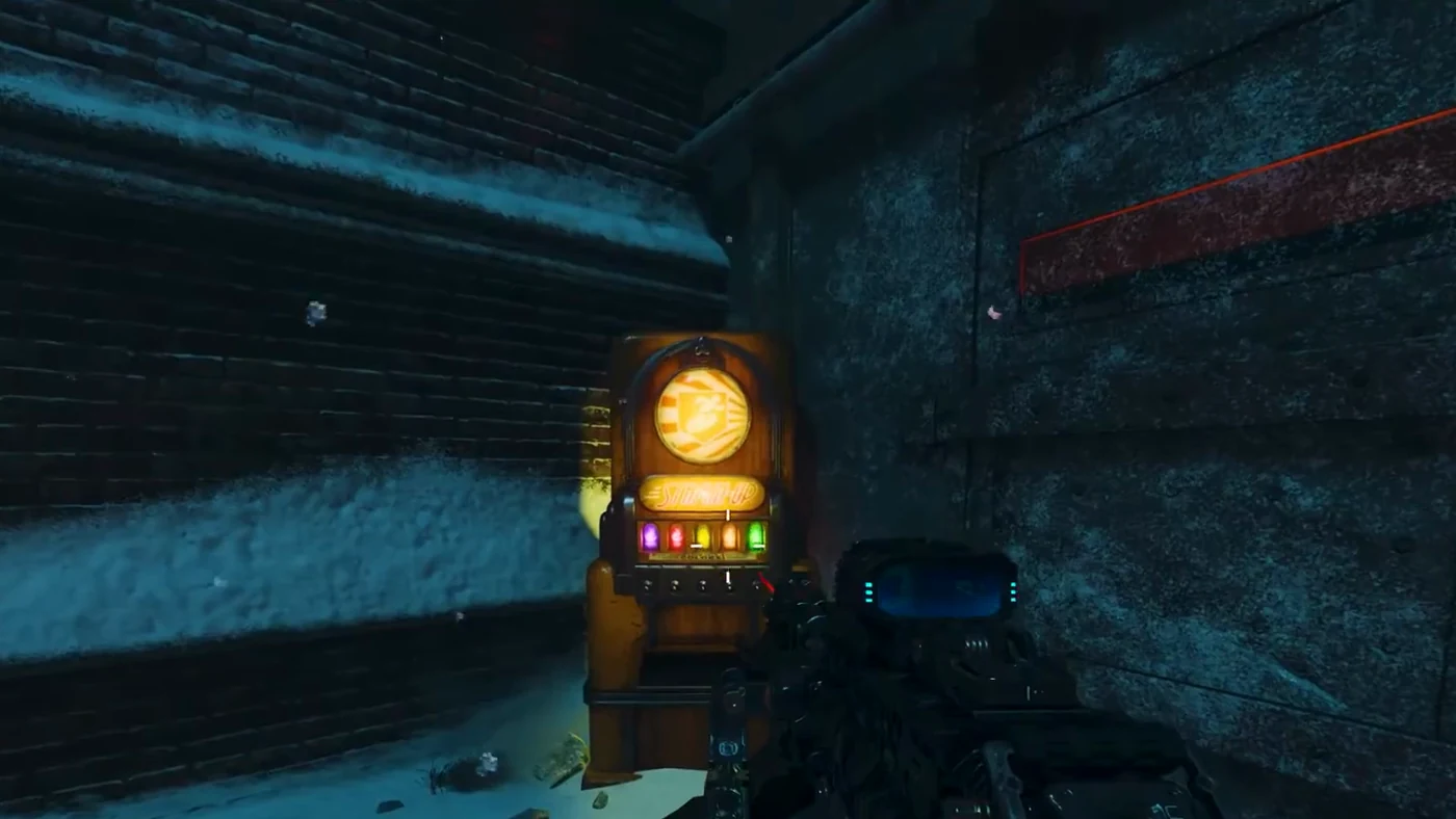 The Stamin-Up machine revealed in the melted snow of an alley, The Giant, Call of Duty Black Ops III Zombies