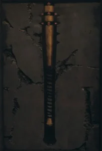 The Nachtmahr, a golden spiked bat, in its stone recess, The Shadowed Throne, Call of Duty WWII Zombies