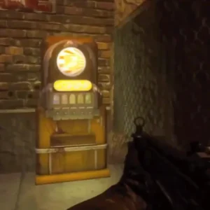 The Stamin-Up machine glowing outside the bar in Town, Call of Duty Black Ops II Zombies