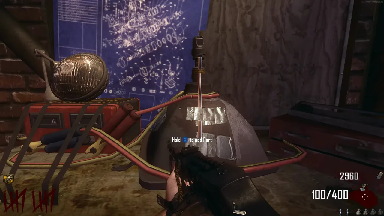 A part added at the Electric Trap workbench, under the blueprint in TranZit, Call of Duty Black Ops II Zombies
