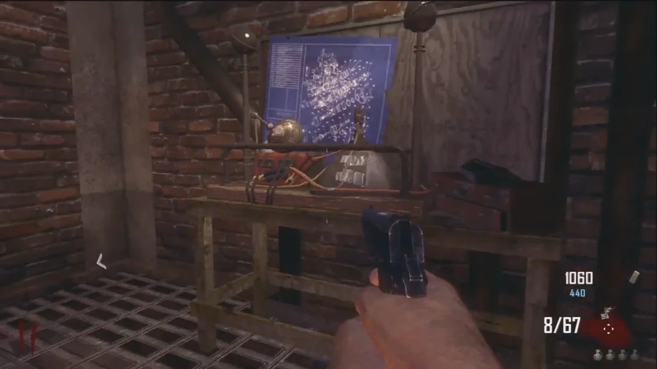 The built Electric Trap on its workbench at the Power Station in TranZit, Call of Duty Black Ops II Zombies