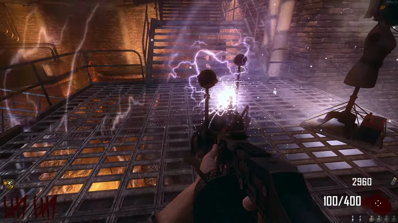 The Electric Trap shocking the area around it, powered by a Turbine, at the Power Station in TranZit, Call of Duty Black Ops II Zombies