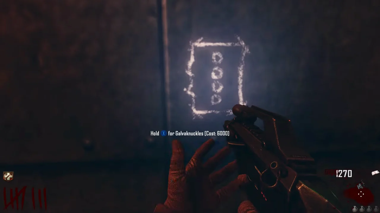 The Galvaknuckles chalk drawing on the Diner roof, Hold for Galvaknuckles, Cost 6000 in TranZit, Call of Duty Black Ops II Zombies