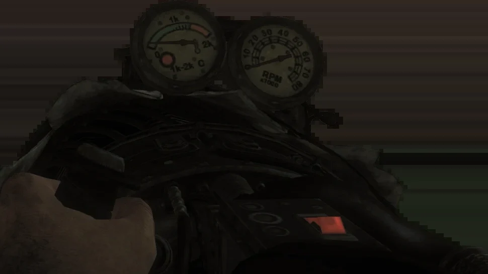 The Jet Gun held in first person, its two gauges on top in TranZit, Call of Duty Black Ops II Zombies