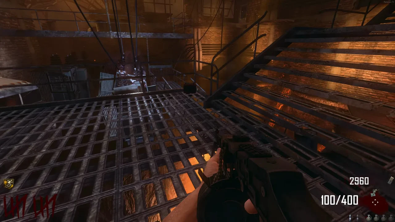 The catwalks over the glowing pit at the Power Station in TranZit, Call of Duty Black Ops II Zombies