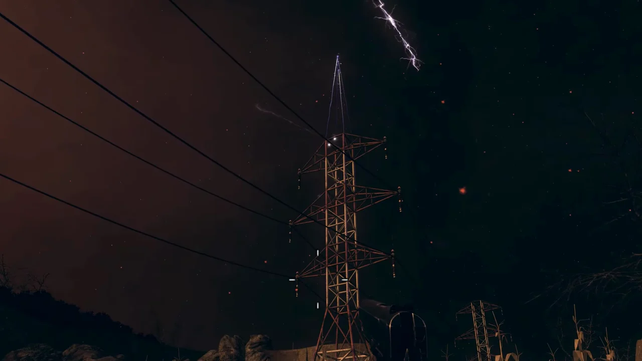 The Pylon, the big electric tower in the cornfield, at night in TranZit, Call of Duty Black Ops II Zombies