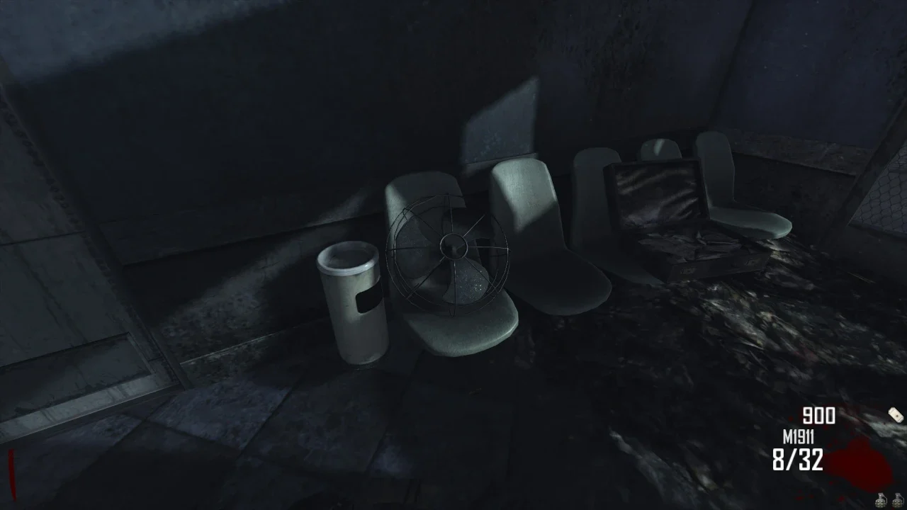 The fan of the Turbine lying on the seats of the waiting area in the depot hall in TranZit, Call of Duty Black Ops II Zombies