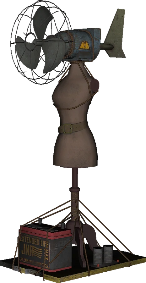 The Turbine buildable, fan, mannequin and tail assembled, model render, Call of Duty Black Ops II Zombies