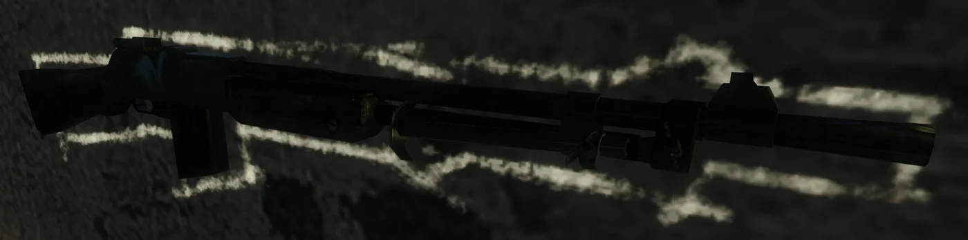 The chalk outline of the BAR with its bipod, wall buy in Verrückt, Call of Duty Black Ops Zombies