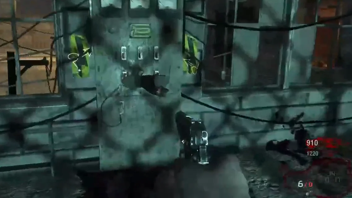 The power switch panel of the Power Room in Verrückt, Call of Duty Black Ops Zombies