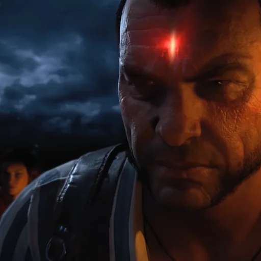 Bruno Delacroix with a red glow on his forehead, ending cinematic, Voyage of Despair, Call of Duty Black Ops 4 Zombies