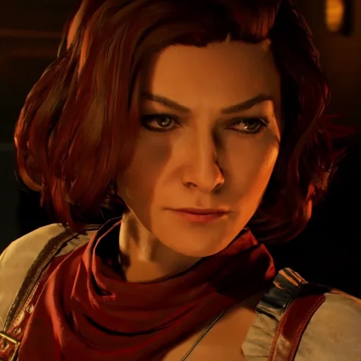 Scarlett Rhodes in her red bandana, intro cinematic, Voyage of Despair, Call of Duty Black Ops 4 Zombies