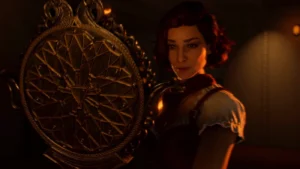 Scarlett Rhodes taking the Sentinel Artifact out of the safe, intro cinematic, Voyage of Despair, Call of Duty Black Ops 4 Zombies