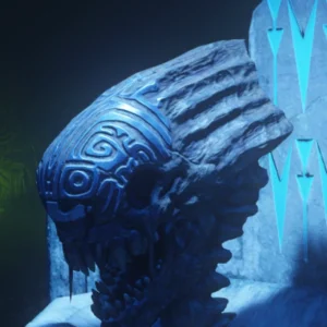 The Skull of Nan Sapwe on its stone pedestal, Zetsubou No Shima, Call of Duty Black Ops III Zombies