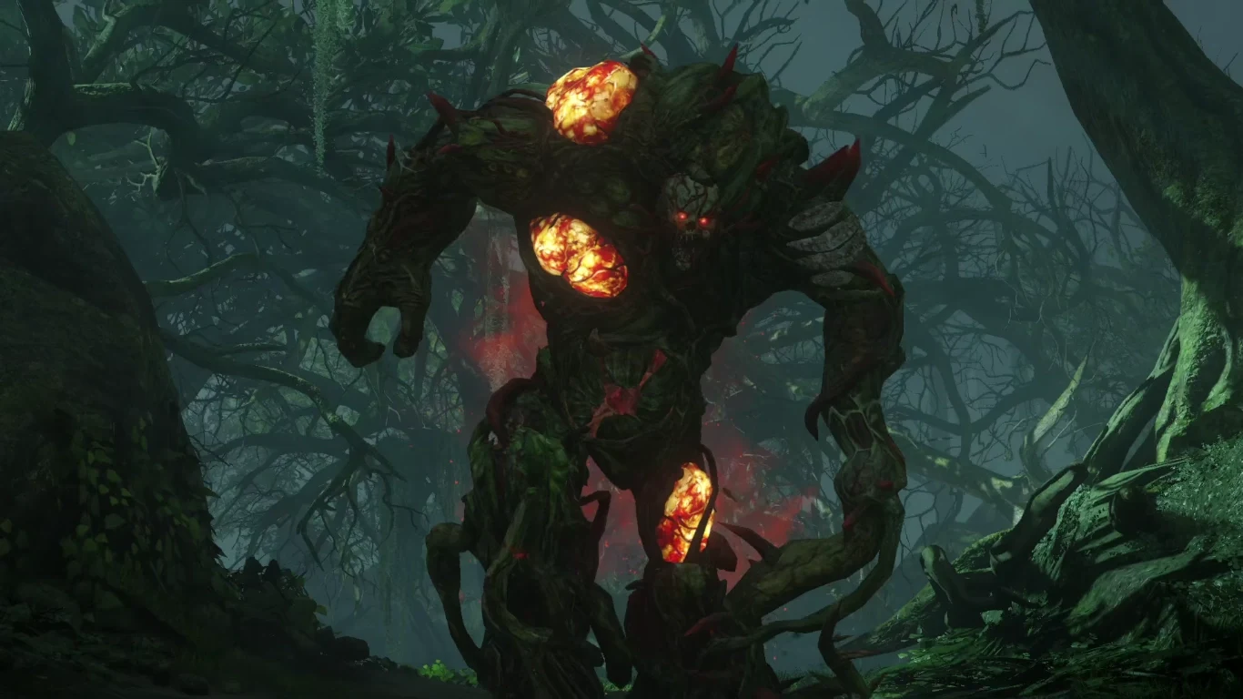 A Thrasher covered in glowing spores, Zetsubou No Shima, Call of Duty Black Ops III Zombies